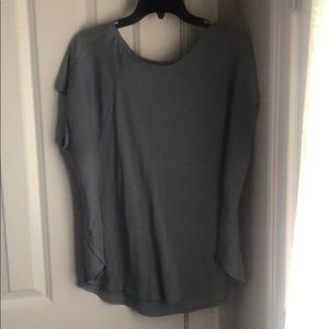 Blouse, gray, short/cap sleeves